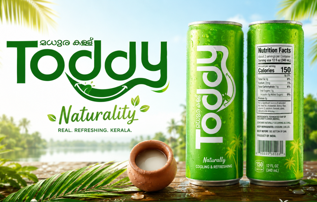 Toddy green carbonated energy drink cans packaging design mockup